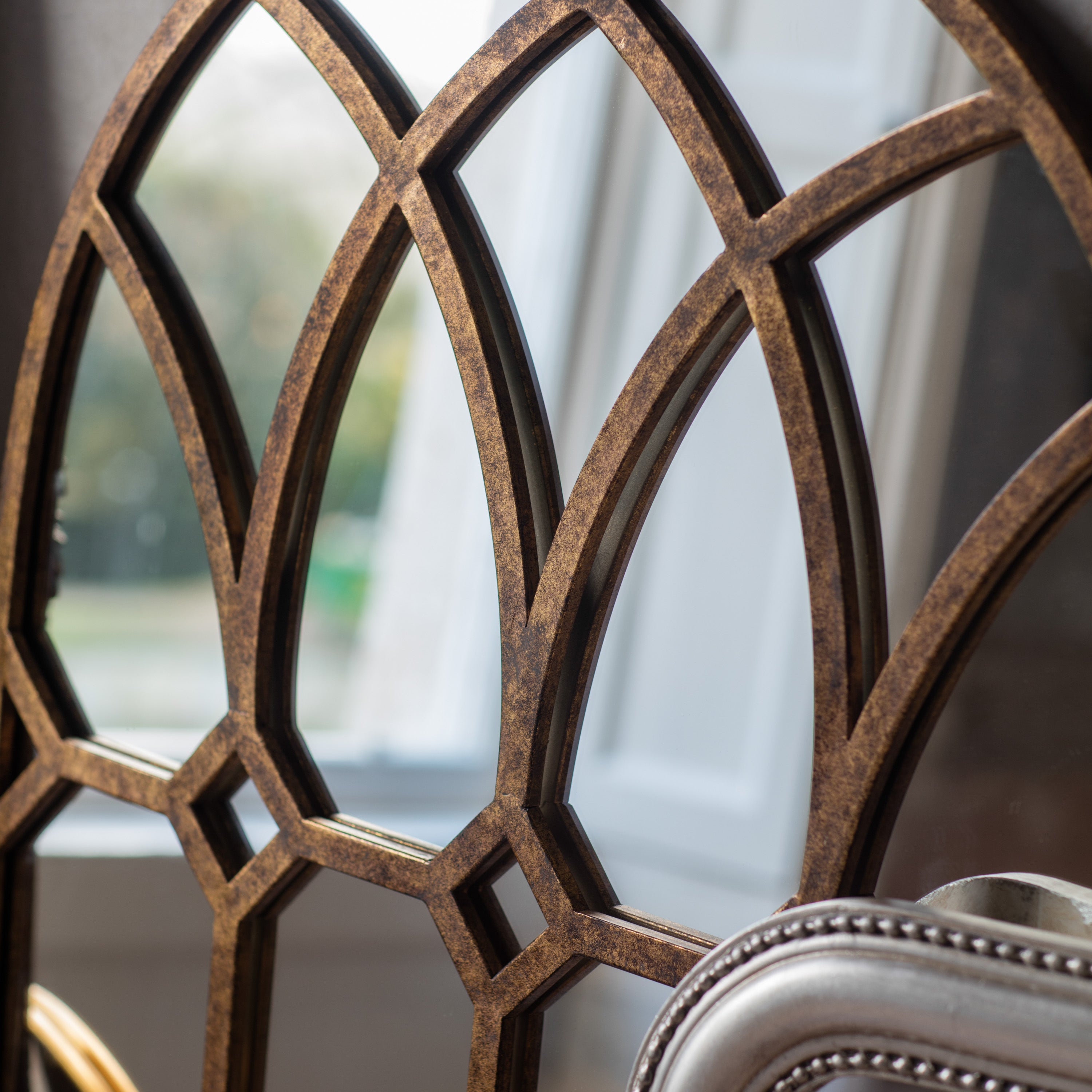 Reda Bronze Arched Window Mirror
